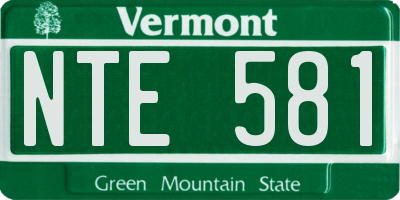 VT license plate NTE581