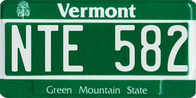 VT license plate NTE582
