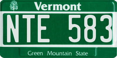VT license plate NTE583
