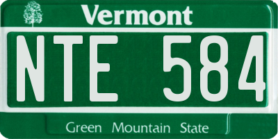 VT license plate NTE584