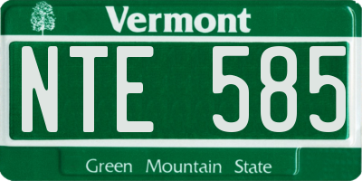 VT license plate NTE585