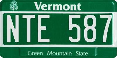VT license plate NTE587