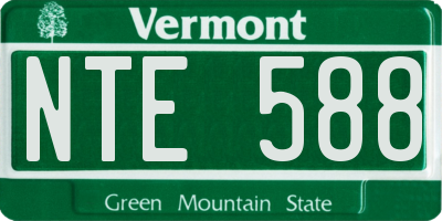 VT license plate NTE588