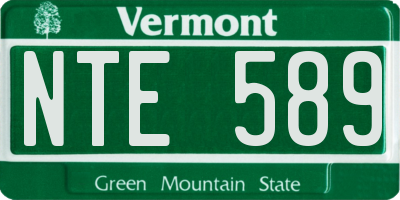 VT license plate NTE589