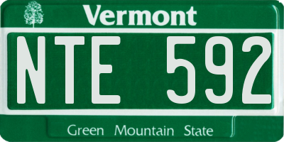 VT license plate NTE592