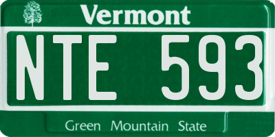 VT license plate NTE593
