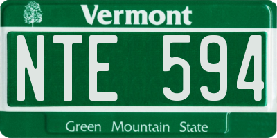 VT license plate NTE594