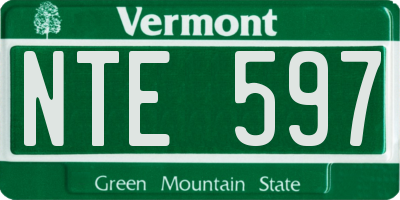 VT license plate NTE597