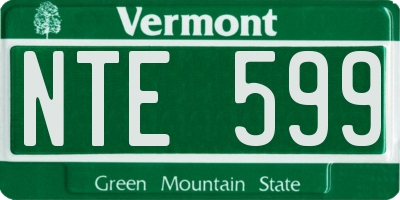 VT license plate NTE599