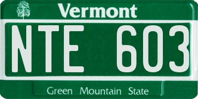 VT license plate NTE603
