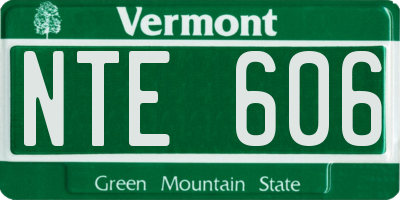 VT license plate NTE606