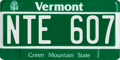 VT license plate NTE607