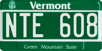 VT license plate NTE608