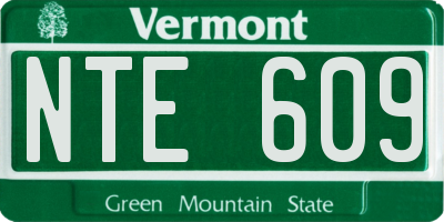 VT license plate NTE609