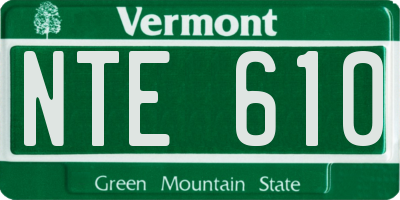VT license plate NTE610
