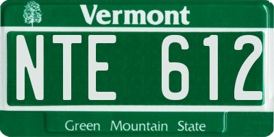 VT license plate NTE612