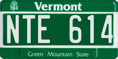 VT license plate NTE614