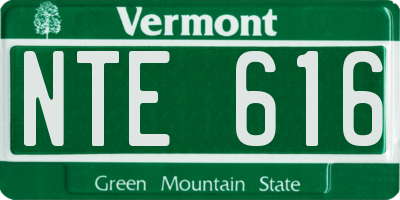 VT license plate NTE616