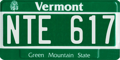 VT license plate NTE617