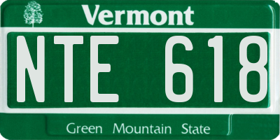 VT license plate NTE618