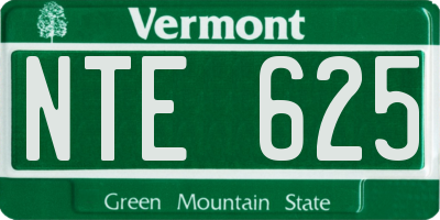 VT license plate NTE625