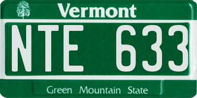 VT license plate NTE633
