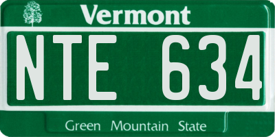 VT license plate NTE634