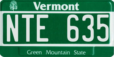 VT license plate NTE635