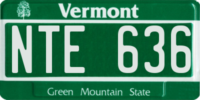 VT license plate NTE636