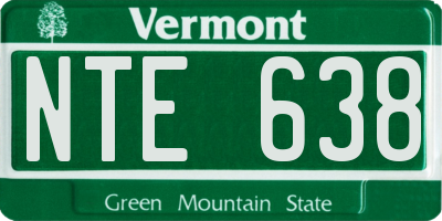 VT license plate NTE638