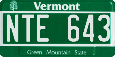 VT license plate NTE643