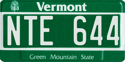 VT license plate NTE644