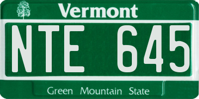 VT license plate NTE645