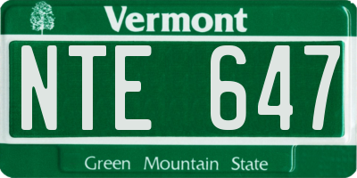 VT license plate NTE647