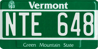VT license plate NTE648