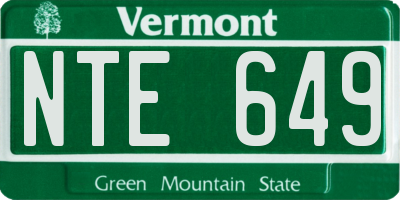 VT license plate NTE649