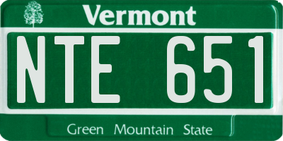 VT license plate NTE651