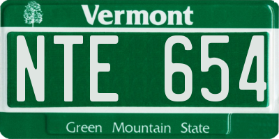 VT license plate NTE654