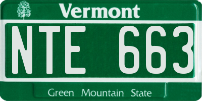 VT license plate NTE663