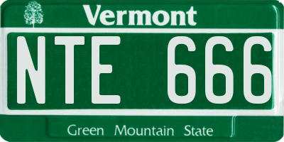 VT license plate NTE666
