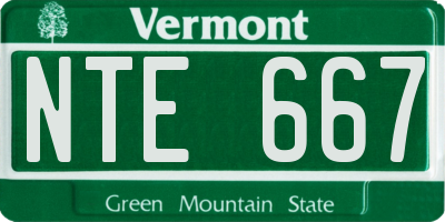 VT license plate NTE667