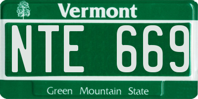 VT license plate NTE669