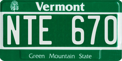 VT license plate NTE670