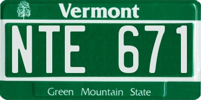 VT license plate NTE671