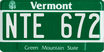 VT license plate NTE672