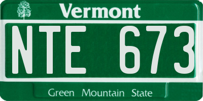 VT license plate NTE673