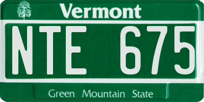 VT license plate NTE675