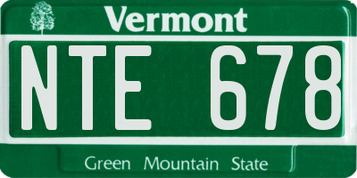 VT license plate NTE678