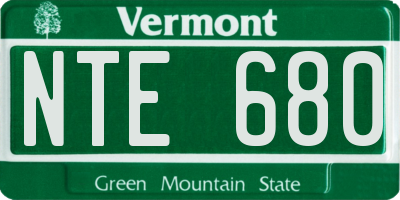 VT license plate NTE680