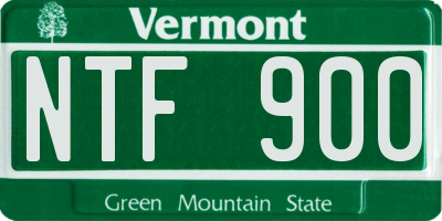 VT license plate NTF900